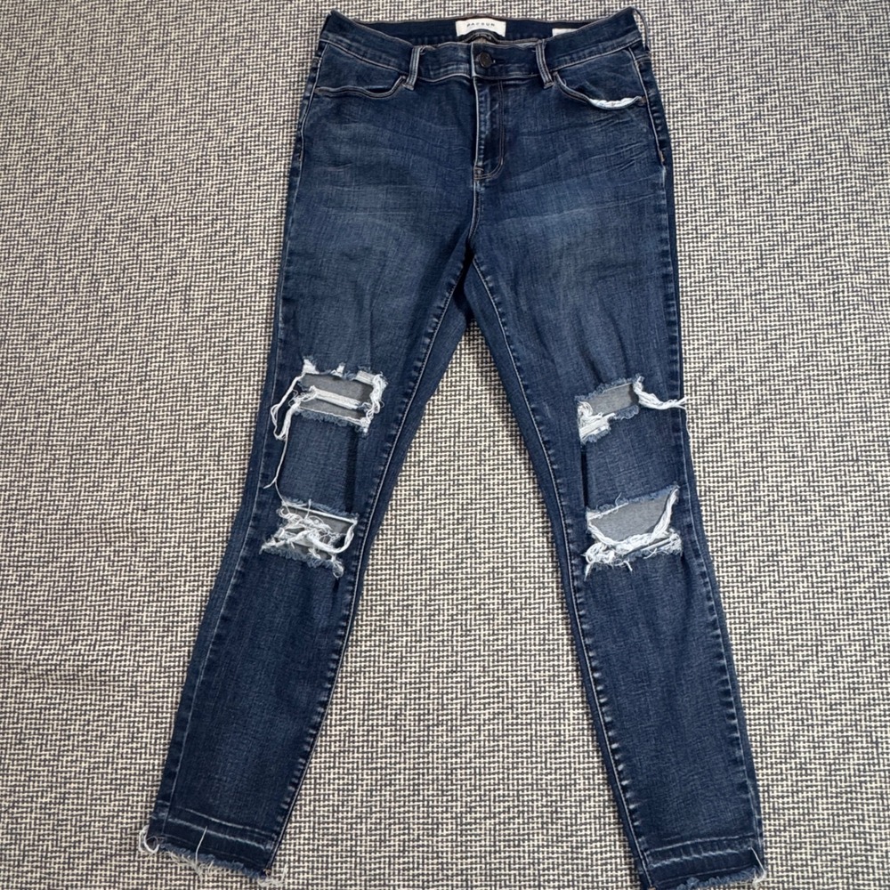 PacSun Super Stretch Ankle Jegging Distressed Dark Wash Skinny Jeans Size 29
